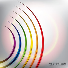 Abstract vector background. Linear background with bright rainbow colorful lines. Can be used for poster, brochure, cover and advertisement material. Vector illustration. Eps10.