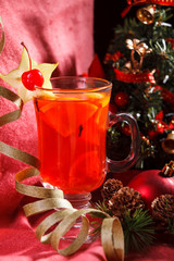 Christmas Background Tea Time. Selective focus.