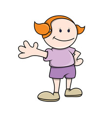 Happy Cartoon Girl Character Expression