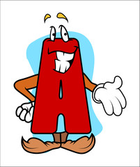 Happy Cartoon Alphabet A Vector Illustration