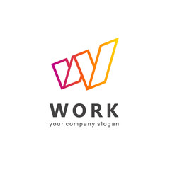 Vector logo design for business. Letter W