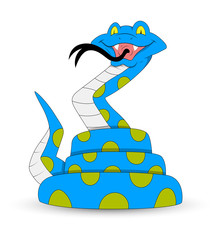 Scary and Funny Rattlesnake  - clip-art cartoon vector