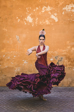 flamenco dancer in the streets of sevilla