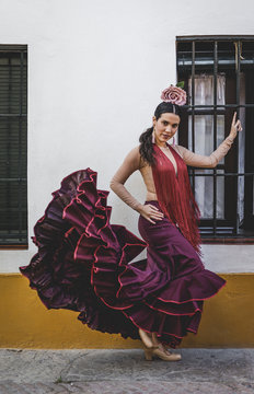 flamenco dancer in the streets of sevilla