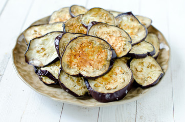 Fried eggplants