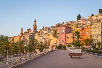 Fotobehang Stad aan het water Beautiful Menton - France  © tichr