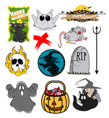Halloween Elements  - clip-art cartoon vector Set