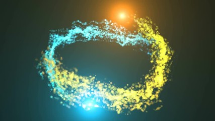 Opening intro. Light, rotation Particles and Shockwave. 3d rendered
