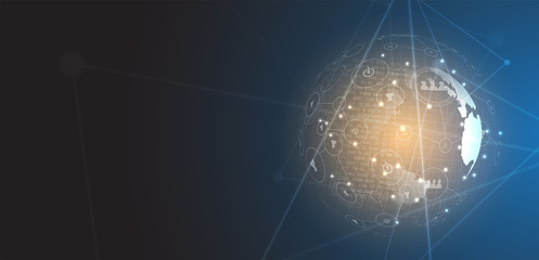 Digital technology world. Business virtual concept. Vector background