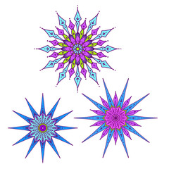 Stars in decorative style. Stock line vector illustration. 