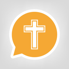 Fototapeta premium Gelbe Sprechblase - Christentum