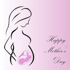 Pregnant Mother with a baby in womb- happy mothers day to the mom to be