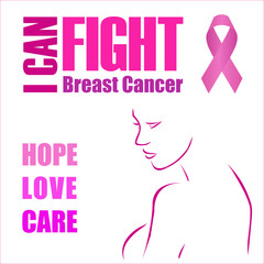 Hope, Love and Care- Poster empowering women to fight breast cancer