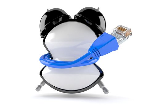 Alarm clock with network cable
