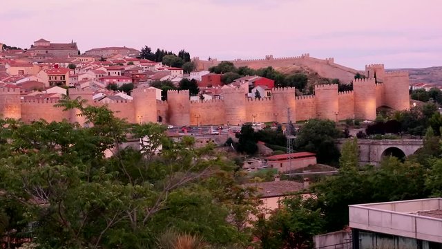 Walls of Medieval city of Avila, Spain