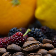 coffee bean and berry orange