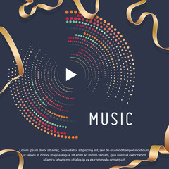 Vector Template, Music Party, Music Festival, Music Sound, Music Poster, Modern Design. Music Cover Template Design. musical notes -vector background