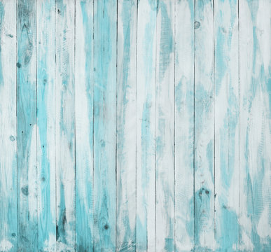 Light blue wood plank wall texture background (natural wood patterns) for design.