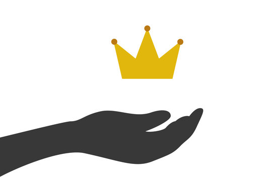 Hand hält Krone - Regierung