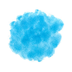 Blue watercolor stain. Abstract background. Design element. 