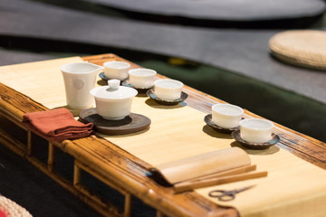 Obraz na płótnie Canvas Chinese tea set in a ceremony