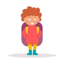 Boy with school backpack.