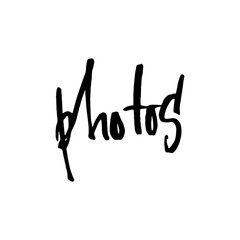 Hand drawn word- Photos. Lettering design for posters, t-shirts, cards, invitations, stickers, banners, advertisement. Vector EPS 10