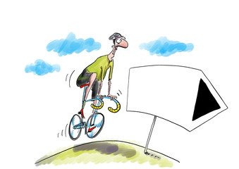 Young racing cyclist man with bike