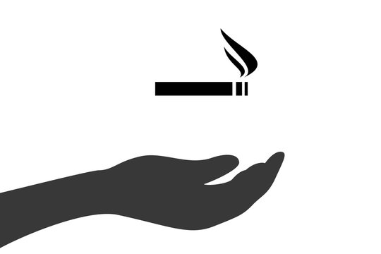 Hand hält Zigarette