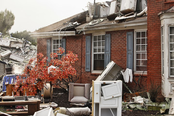 House damaged by disaster - 172348238