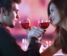 Couple on date at restaurant