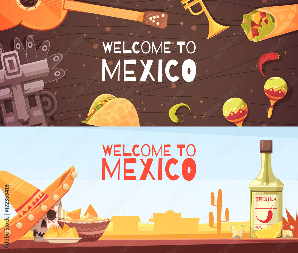 Sticker Welcome To Mexico Horizontal Banners