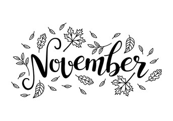 Cute brush calligraphy of month of the year