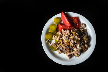 buckwheat cucumber and tomatoes