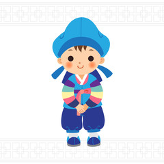 Cute little boy in korean traditional costume