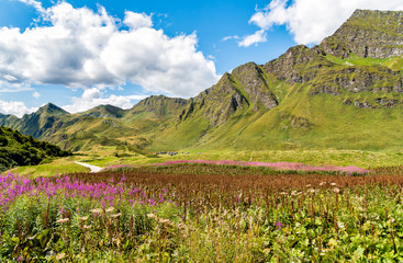 The Alpine Landscape of the Piora Valley, Canton Ticino of Switzerland. 