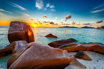 Photo sur Plexiglas Anse Source D'Agent, île de La Digue, Seychelles Anse Source d'Argent
