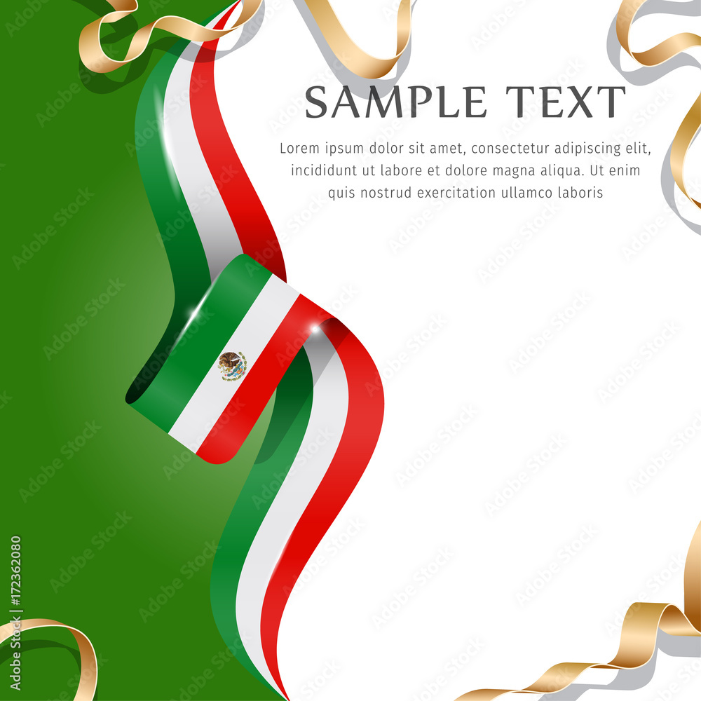 Wall mural Abstract background flag. Background flag ribbon for liberty, national event, celebration, brochure, slide show, and general election. Abstract color background Mexico flag ribbon vector.