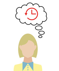 Frau überlegt - Zeitumstellung