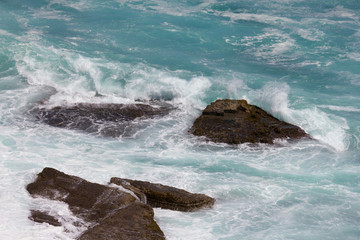 Waves on Rocks