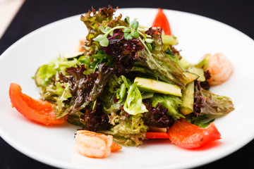 Greek salad with shrimp