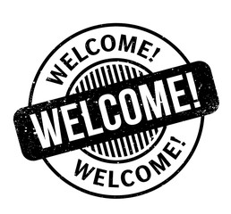 Welcome rubber stamp. Grunge design with dust scratches. Effects can be easily removed for a clean, crisp look. Color is easily changed.