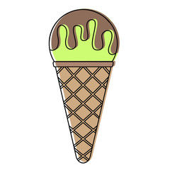 Vector illustration of ice cream isolated on white background. Vector illustration
