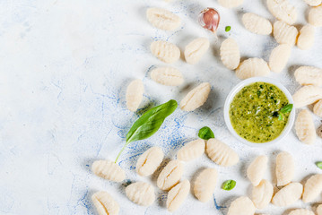 Raw uncooked potato gnocchi