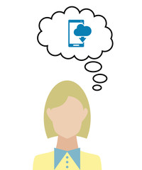 Frau überlegt - Smartphone download