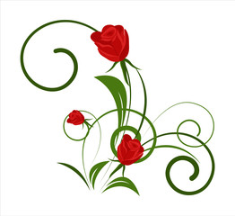 Valentine Roses Vector Elements