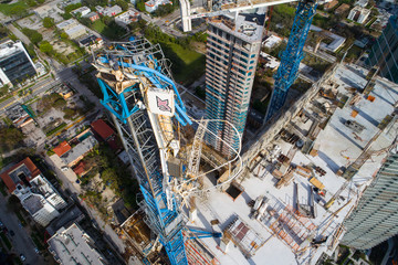 Construction crane fallen after Hurricane Irma