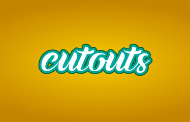 cutouts word text logo icon typography design green yellow