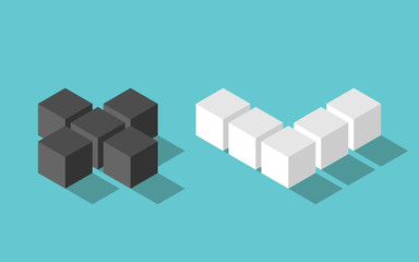 Isometric no, yes, cubes