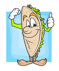 Cartoon Taco Showing Thumbs Up Vector